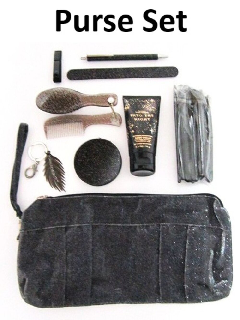 Wristlet Bag Mirror Brush Comb Keychain Pen File Clipper Brushes Bath Body Works
